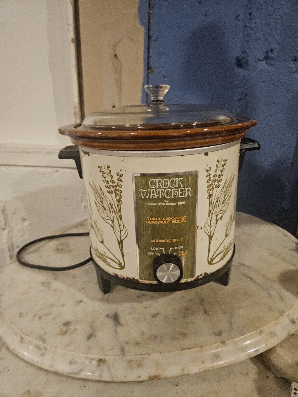 Hamilton Beach Wheat Crock Watcher 4 Qt Slow Cooker Model 415 Tested&Works Vtg